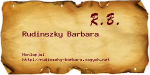 Rudinszky Barbara névjegykártya